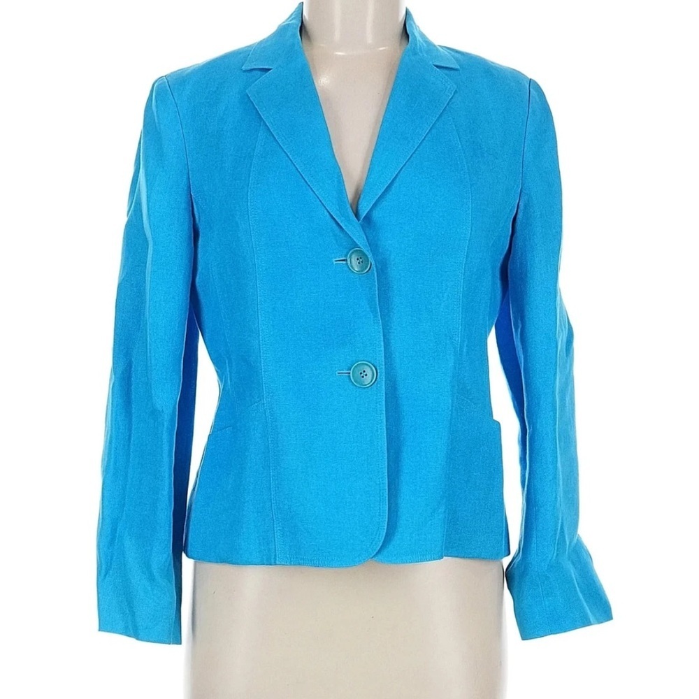 Talbots Women’s Blue Linen Blazer Size 8P